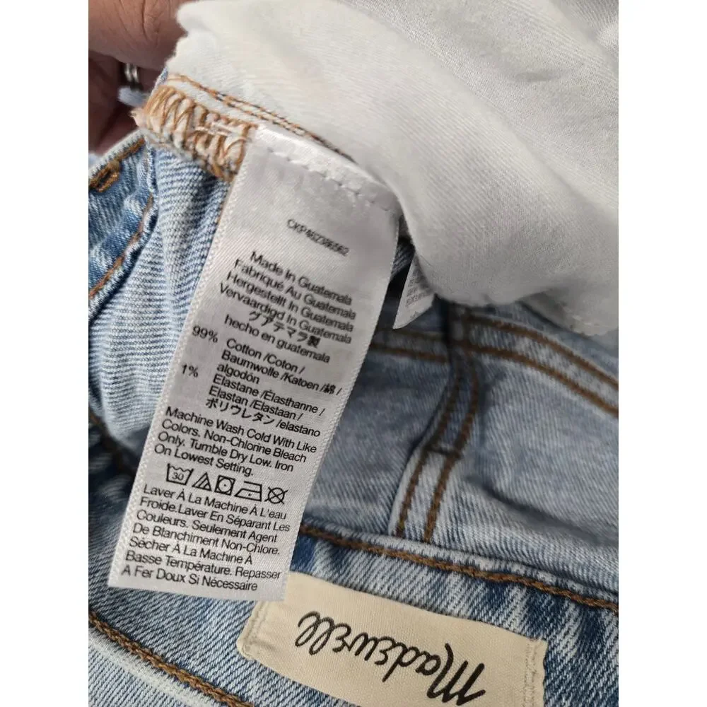 Madewell The Perfect Vintage Crop Jean Light‎ Wash Distressed High Rise 26